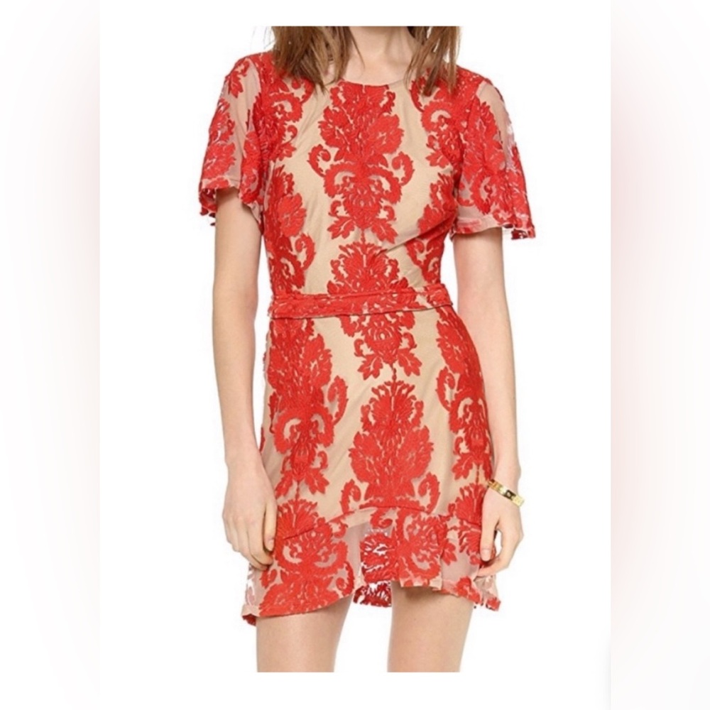 Free People x For Love & Lemons red backless mini dress